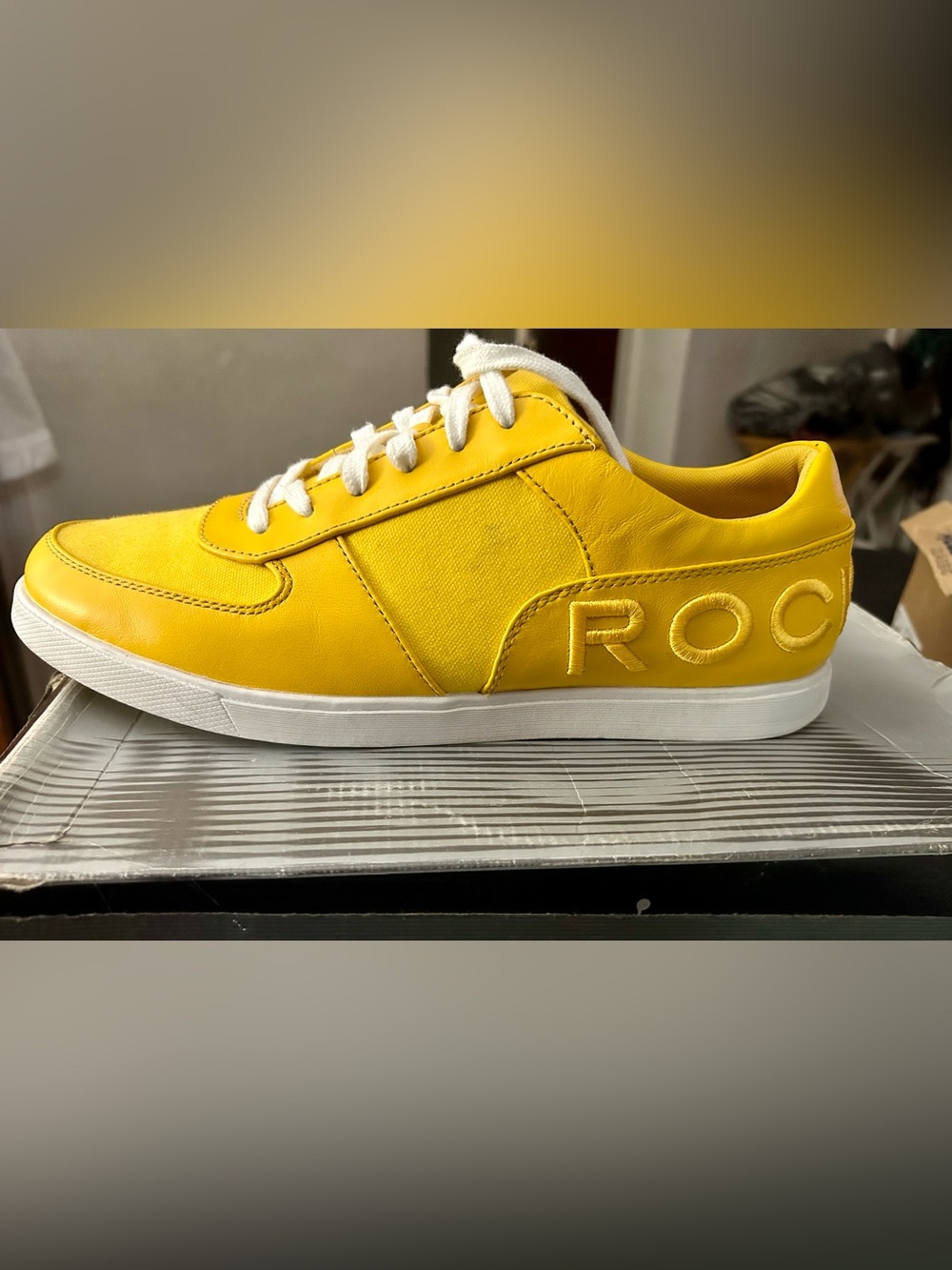 Rockport Yellow Low-Top Lace-Up Sneakers